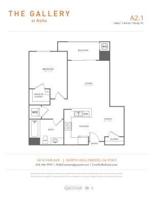 A2.1 | 1 bed 1 bath | from 720 square feet