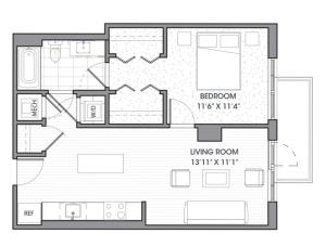 A6 | 1 bed 1 bath | from 686 square feet