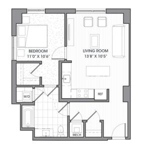A13 | 1 bed 1 bath | from 731 square feet