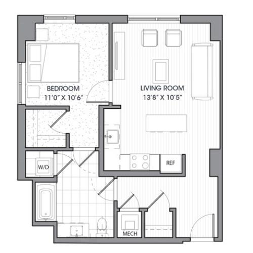 A13 | 1 bed 1 bath | from 731 square feet