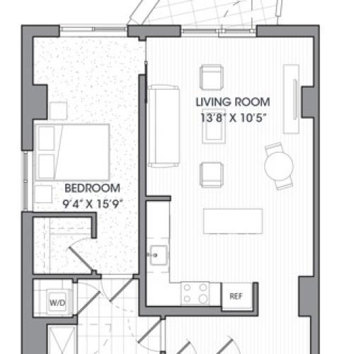 A13A | 1 bed 1 bath | from 861 square feet