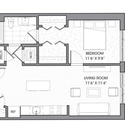 A9 | 1 bed 1 bath | from 695 square feet