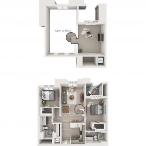 B3M | 2 bed 2 bath | from 1292 square feet