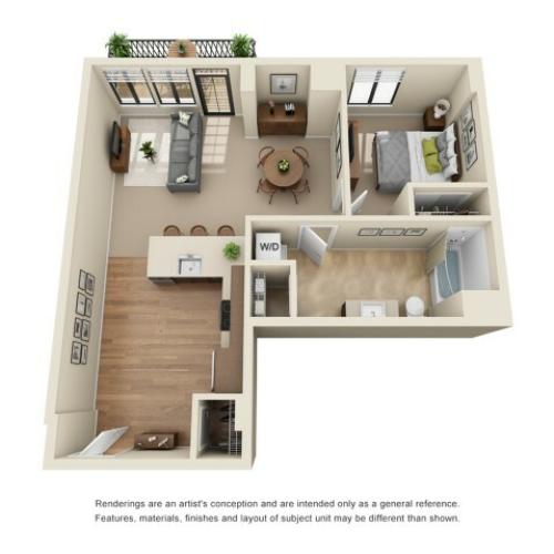 A7 | 1 bed 1 bath | from 787 square feet