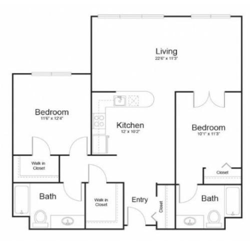 13d | 2 bed 1 bath | from 1036 square feet