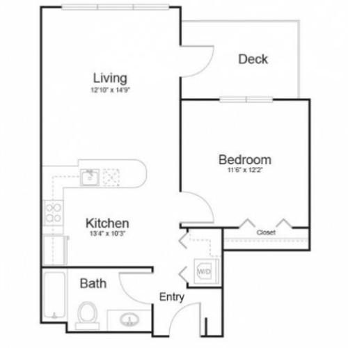 1l1 | 1 bed 1 bath | from 650 square feet