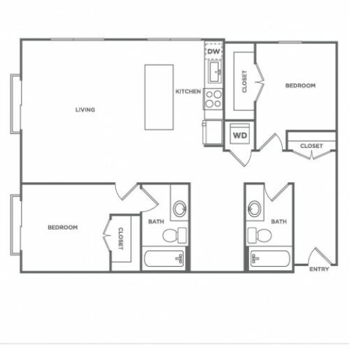 F2.1 | 2 bed 2 bath | from 1207 square feet