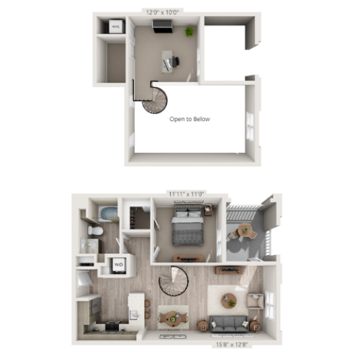 A2M | 1 bed 1 bath | from 893 square feet
