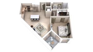 A2-M | 1 bed 1 bath | from 684 square feet