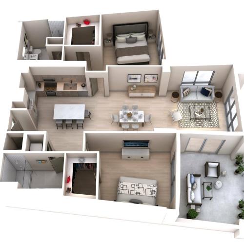 B1 MOD | 2 bed 2 bath | from 1371 square feet