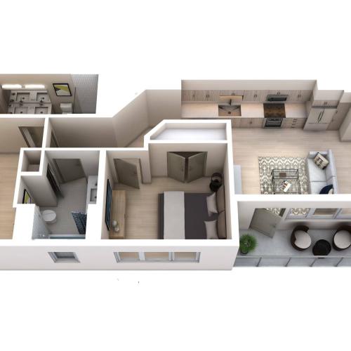Two Bedroom Two Bath (1,030)