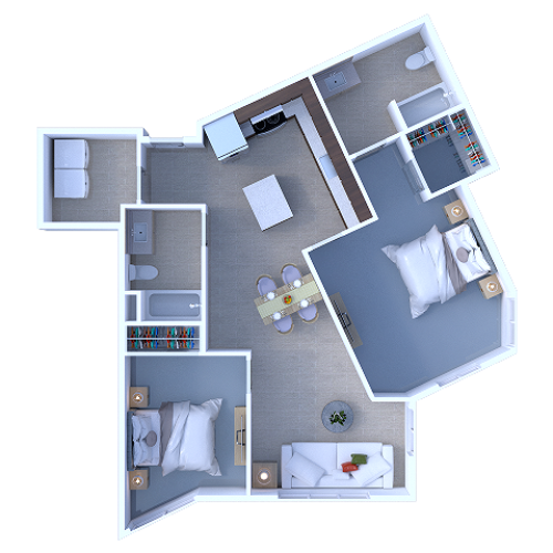 B3: Two Bedroom | View 1