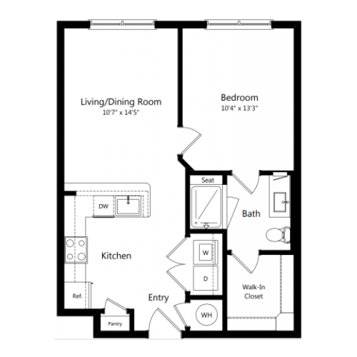 A2 | 1 bed 1 bath | from 631 square feet