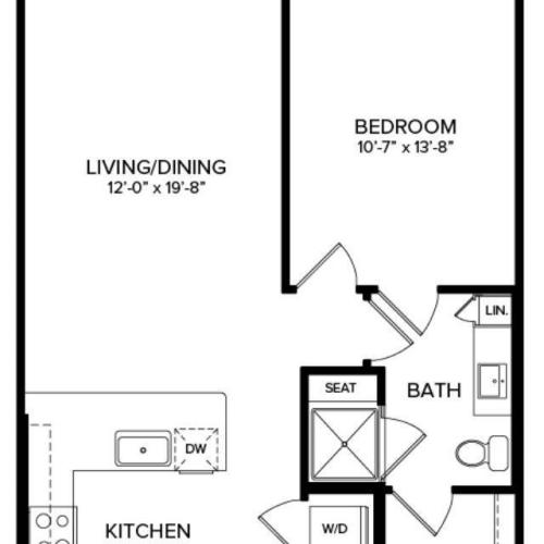 1 Bedroom A3 2D Floor Plan Image