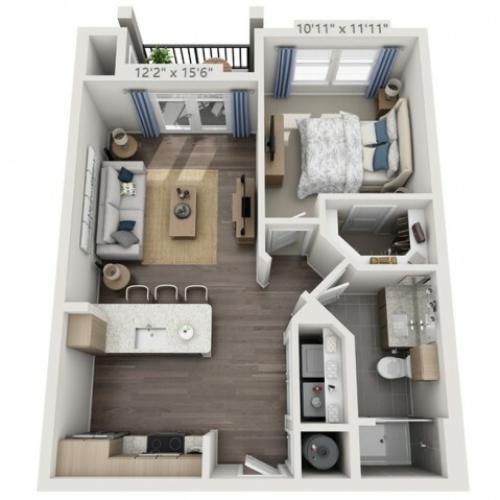 A1 | 1 bed 1 bath | from 678 square feet