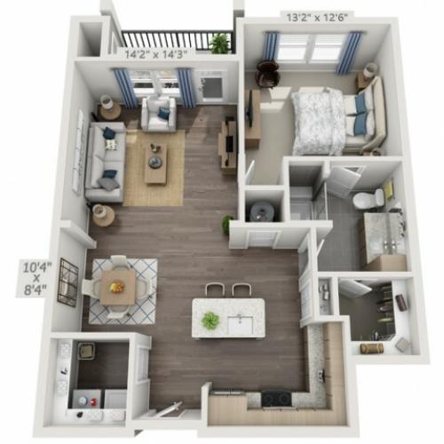 A2H | 1 bed 1 bath | from 880 square feet