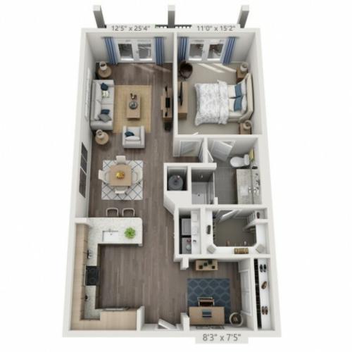 A3A | 1 bed 1 bath | from 977 square feet