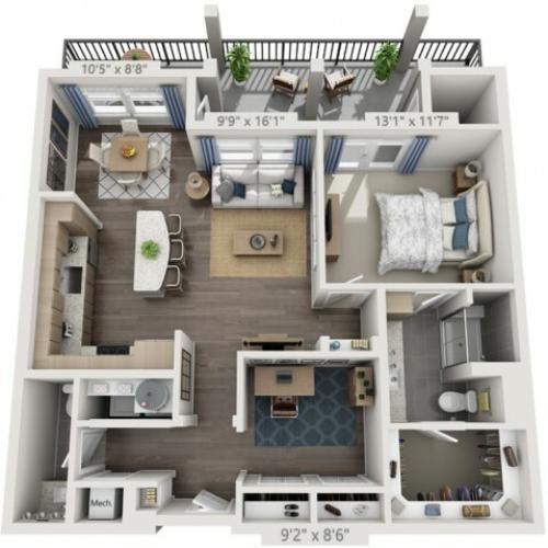 A4A | 1 bed 1 bath | from 996 square feet