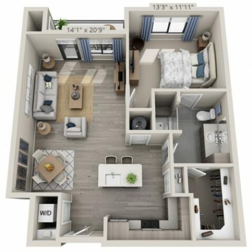 A6 | 1 bed 1 bath | from 852 square feet