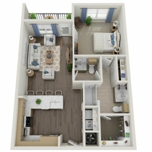 B3 | 1 bed 2 bath | from 836 square feet