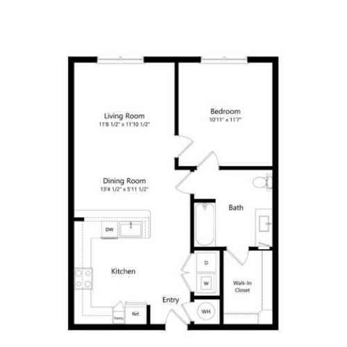 A2-HC | 1 bed 1 bath | from 729 square feet