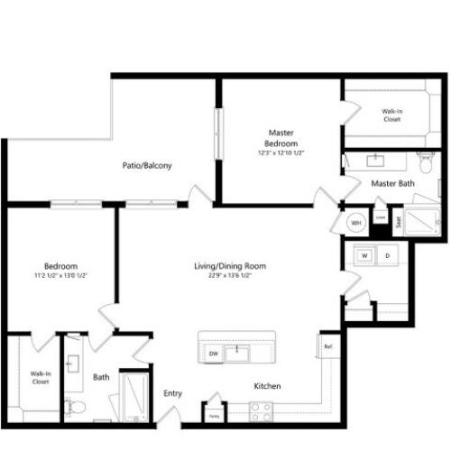 B3-Z | 2 bed 2 bath | from 1233 square feet
