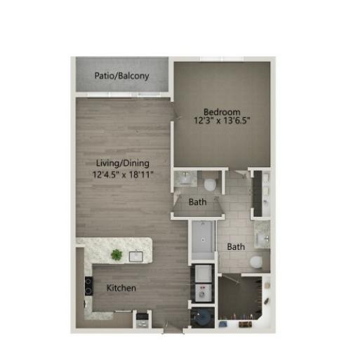 A4 | 1 bed 1 bath | from 836 square feet