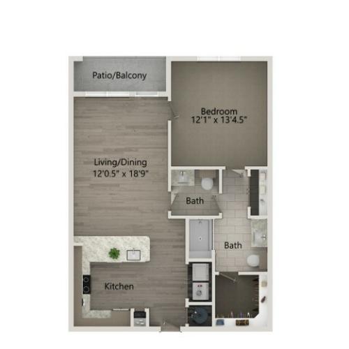 A4-Z | 1 bed 1 bath | from 836 square feet
