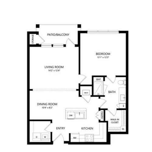 A2F | 1 bed 1 bath | from 835 square feet
