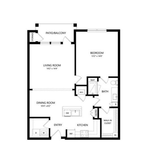 A2N | 1 bed 1 bath | from 907 square feet
