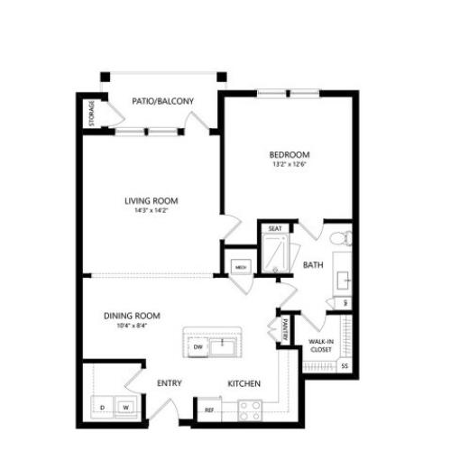 A2Q | 1 bed 1 bath | from 880 square feet