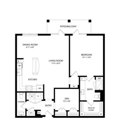 A4E | 1 bed 1 bath | from 1091 square feet