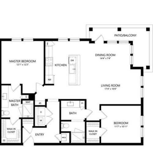 B3B | 2 bed 2 bath | from 1189 square feet