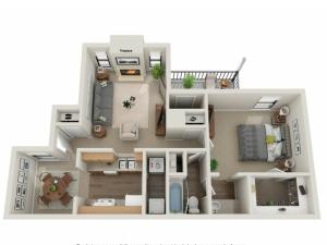Preakness Floorplan | Vanderbilt Apartments