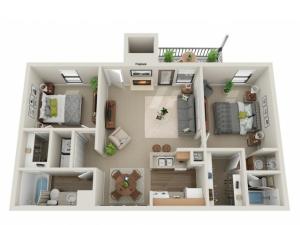 Seabiscuit Floorplan | Vanderbilt Apartments