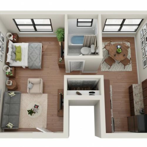 Studio Floor Plan | Apartments St Louis | Convent Gardens
