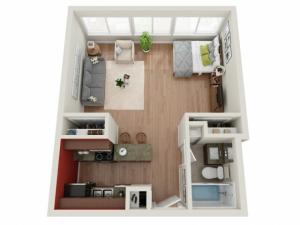 Studio Floor Plan | Apartments St. Louis | Del Coronado