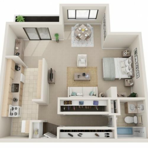 Studio Floorplans | Fontainebleau Apartments | St. Louis Apartments