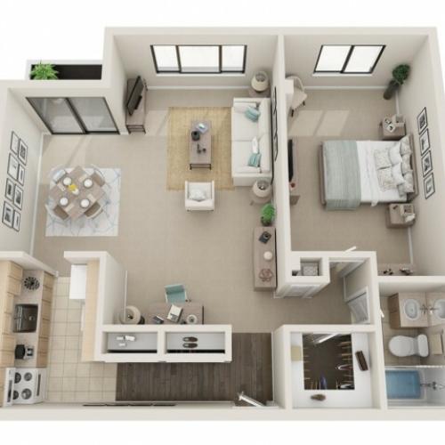 1 Bedroom Floorplan | Fontainebleau Apartments | St. Louis Apartments