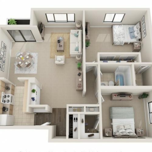 Two Bedroom Floorplan | Fontainebleau Apartments | St. Louis Apartments