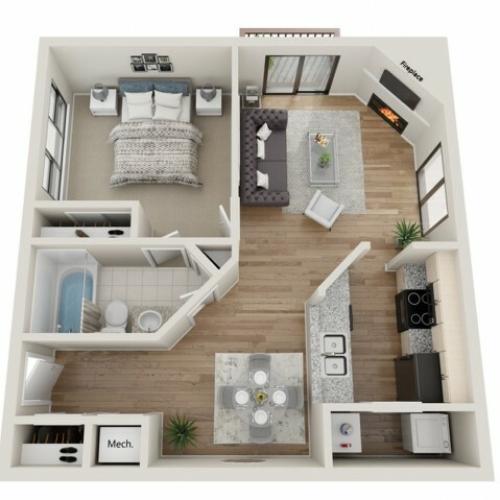 Snowbird floorplan | South Summit Apartments