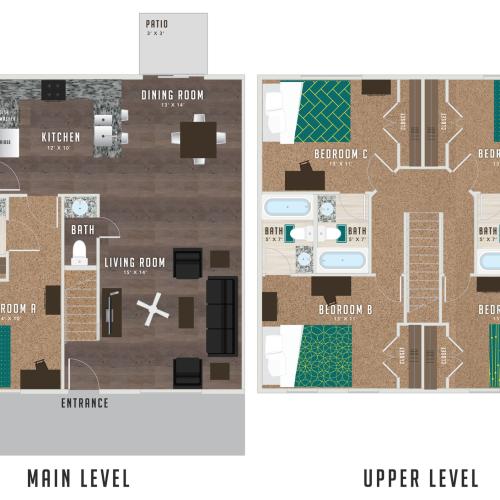 The 5 bedroom 5.5 bathroom floorplan is 2020 sq. ft.