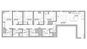 The 5 bedroom, 5 bathroom plus floorplan ranges from 1589 - 1615 sq. ft.