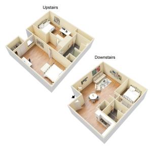 3 bed, 2 bath floorplan is 1218 sq. ft.