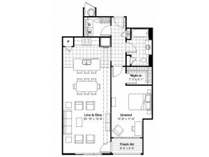 1 Bedroom  | Apartments Kansas City, MO | Lofts at Union Hill