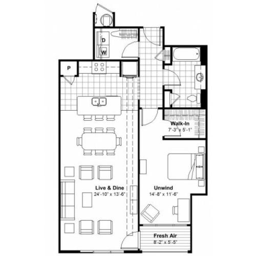 1 Bedroom  | Apartments Kansas City, MO | Lofts at Union Hill
