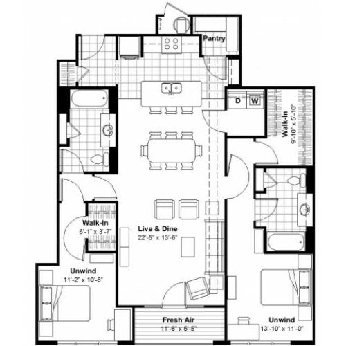 2 Bedroom  | Apartments Kansas City, MO | Lofts at Union Hill