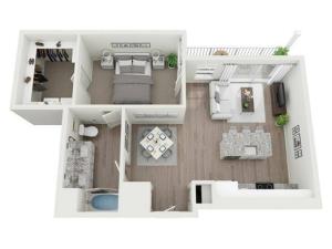 1 Bedroom Floor Plan/Advenir at Flowery Branch