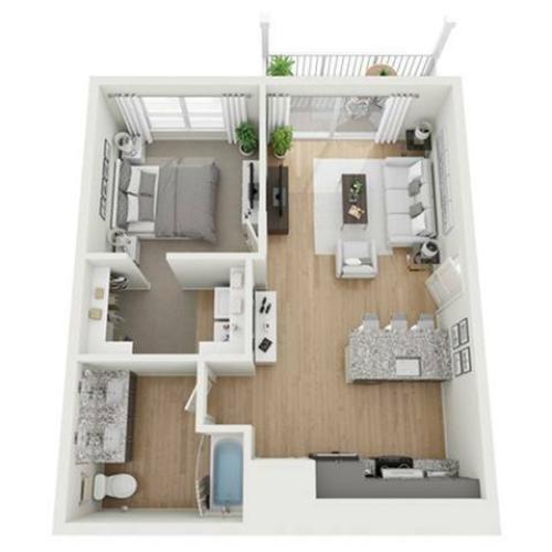 1 Bedroom Floor Plan/Advenir at Flowery Branch