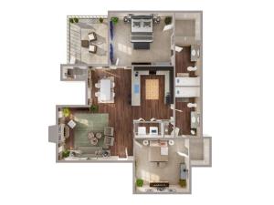 2 Bedroom Floor Plan | Apartments In Lake Charles Louisiana | Advenir at Lake Charles
